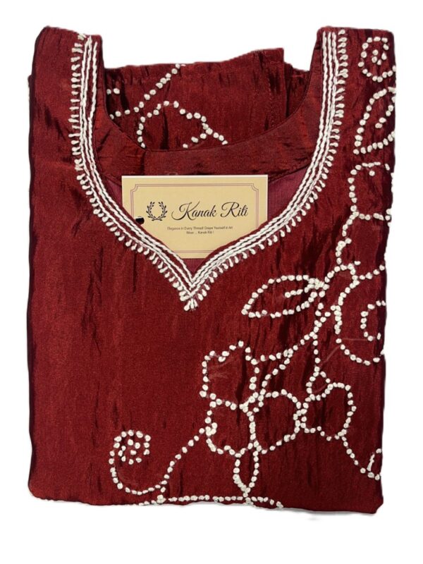 Roman Silk Hand Embroidery Kurti Set