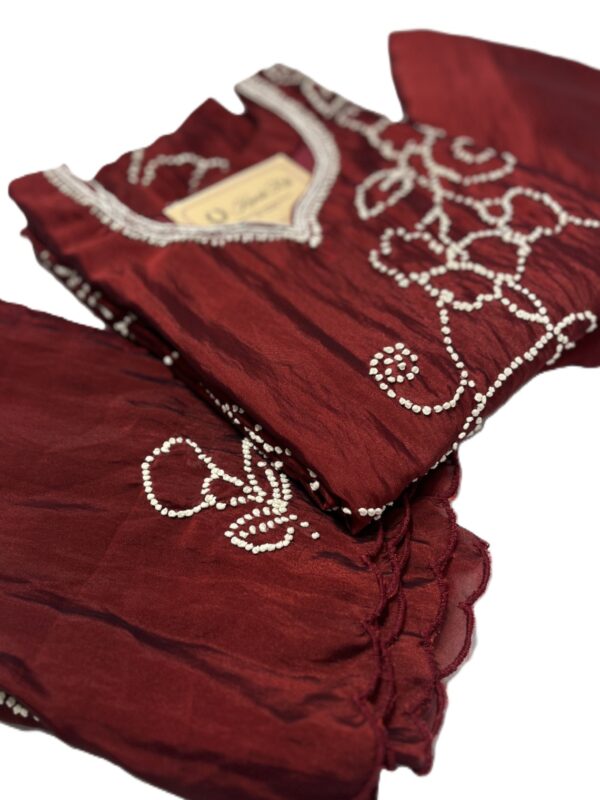 Roman Silk Hand Embroidery Kurti Set