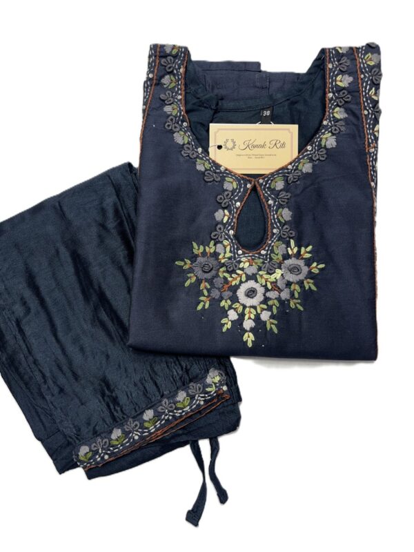 Cotton Silk Handwork Kurti and Pant