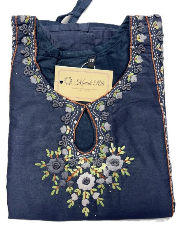 Cotton Silk Handwork Kurti and Pant