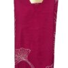 Rani Pink Raw Silk A-Line Dress with White Kantha Work