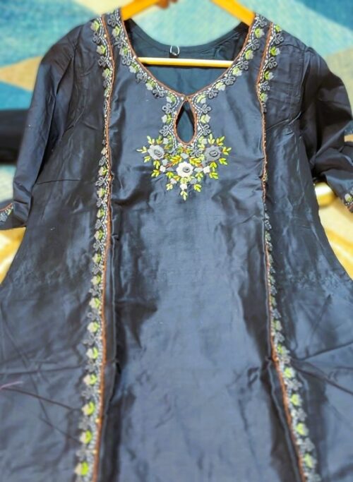 Cotton Silk Handwork Kurti and Pant