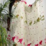 Premium Jamdani Hand-Embroidered Kurti Set with Dupatta and Pant