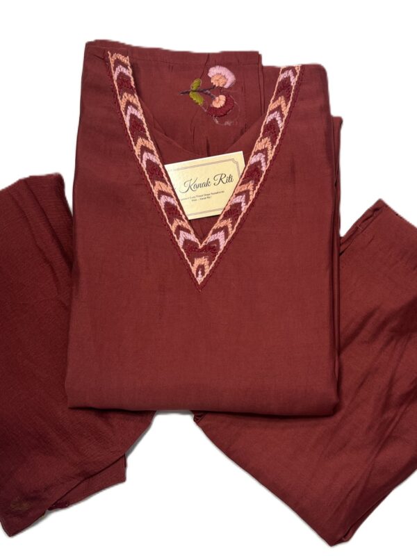 Roman silk Rushed color kurti set