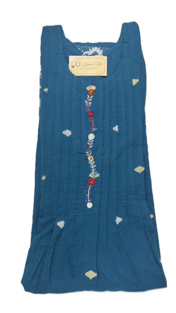 Jamdani Peacock blue gown