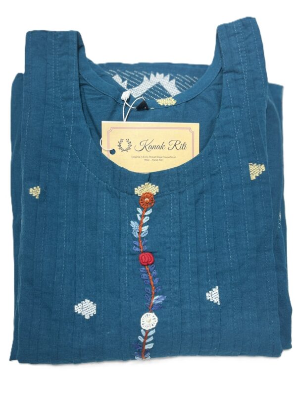 Jamdani Peacock blue gown