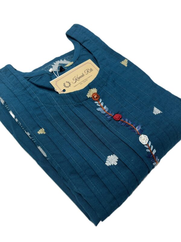 Jamdani Peacock blue gown