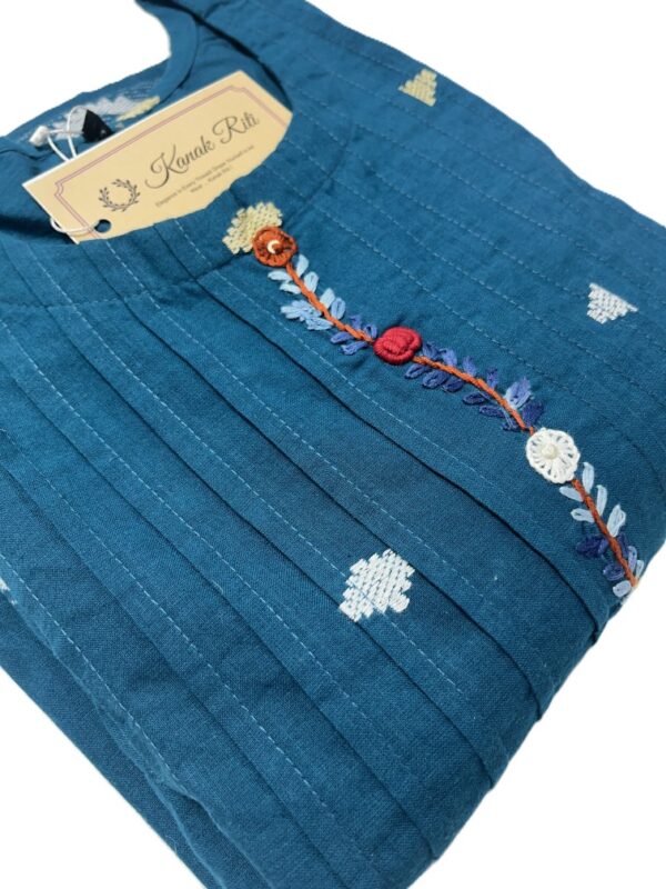 Jamdani Peacock blue gown