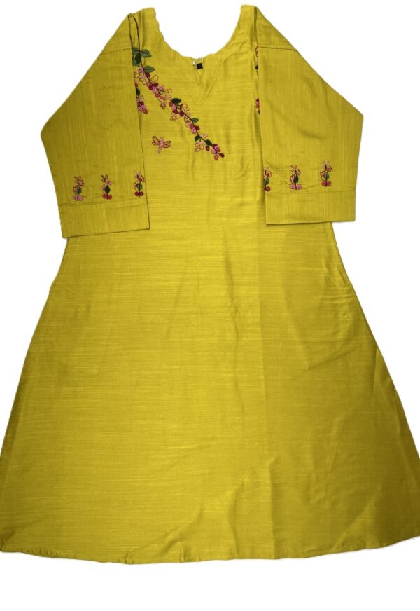 Raw Silk A-Line Midi Length Dress