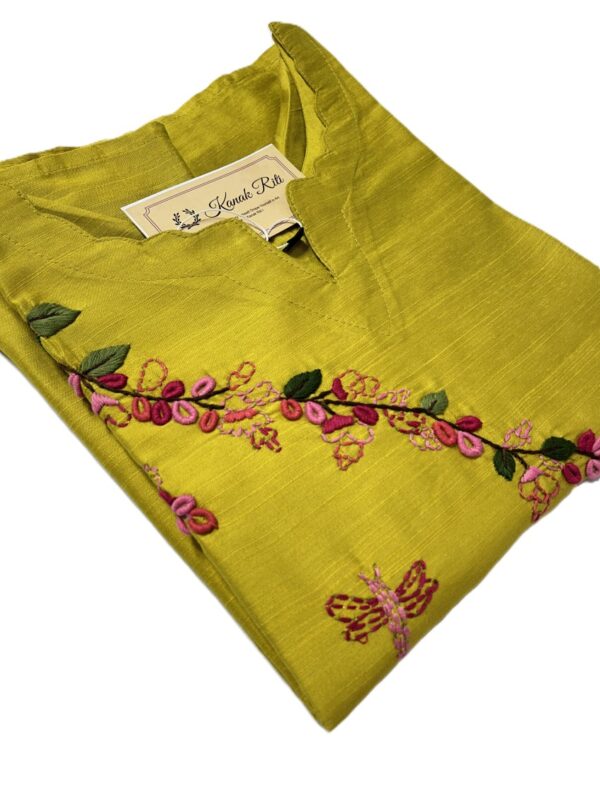 Raw Silk A-Line Midi Length Dress