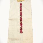 Off-White Khadi Cotton Kurti with Floral Hand Embroidery