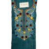 Lazy Daisy Stitch Hand Embroidered Teal Cotton Blend Kurti