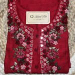 Hand Embroidered Floral Silk Kurti in Red