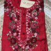 Hand Embroidered Floral Silk Kurti in Red