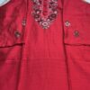Hand Embroidered Floral Silk Kurti in Red