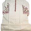 Off-White Khadi Cotton Kurti with Floral Hand Embroidery