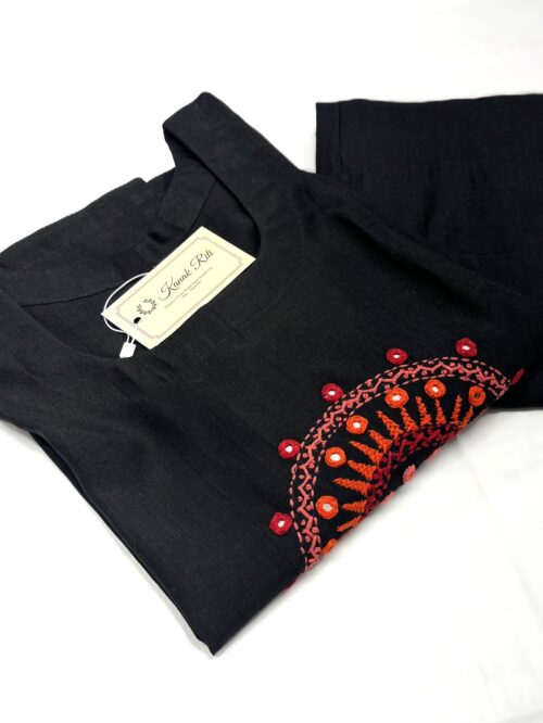 Black cotton kurti set