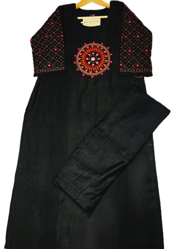 Black cotton kurti set