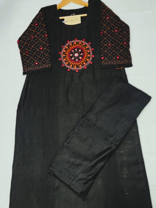 Black cotton kurti set
