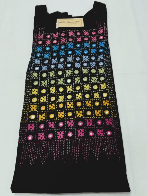 Black Muslin Gujrati work kurti for women