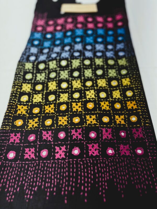 Black Muslin Gujrati work kurti for women