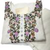 Hand embroidery with mirror work white kurti