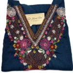 Premium navy blue hand work kurti online