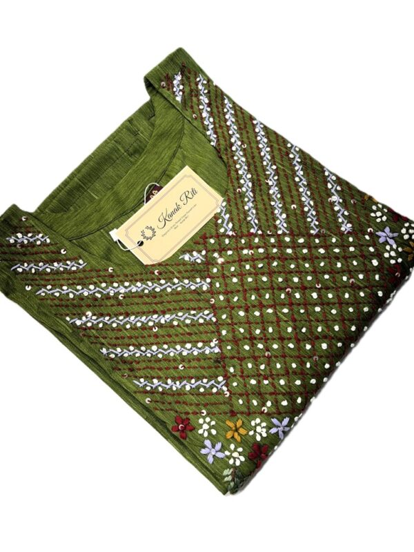 Artisanal Ethnic Wear Hand Embroidered Straight Kurti