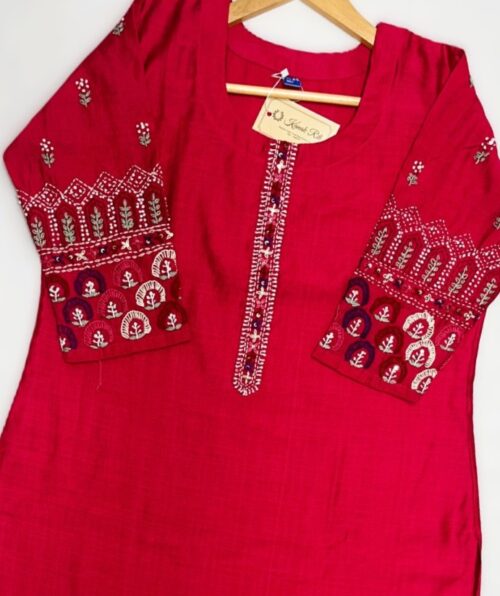 Cotton Kurti for Women with Rich Hand Embroidery