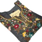 Designer Kurti Linen Fabric with Heavy Handwork