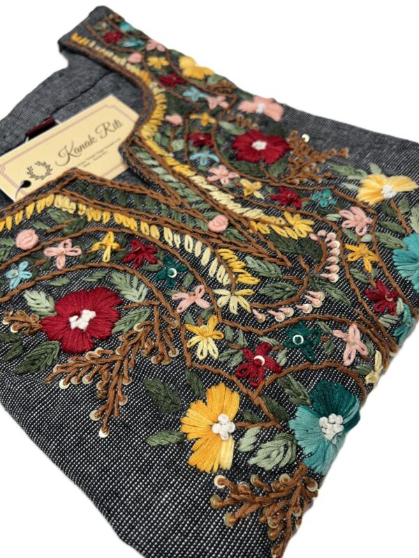 Designer Kurti Linen Fabric with Heavy Handwork