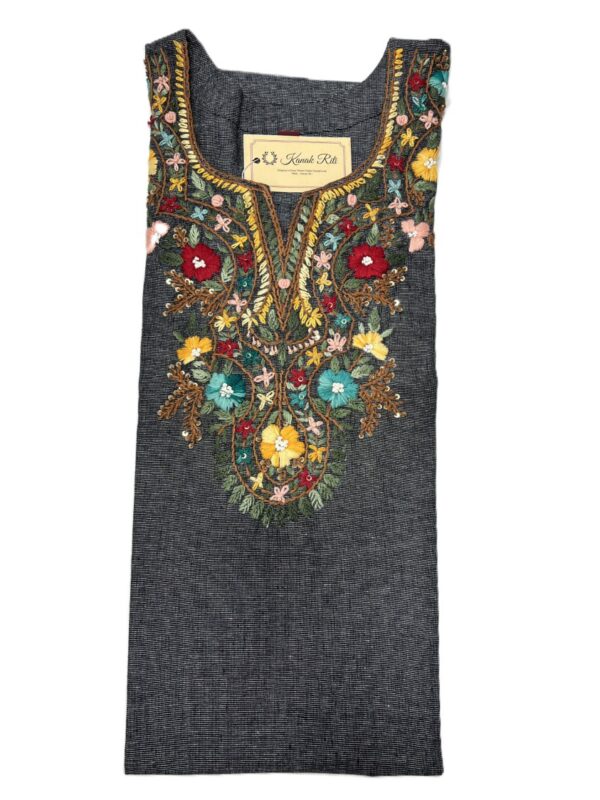 Designer Kurti Linen Fabric with Heavy Handwork