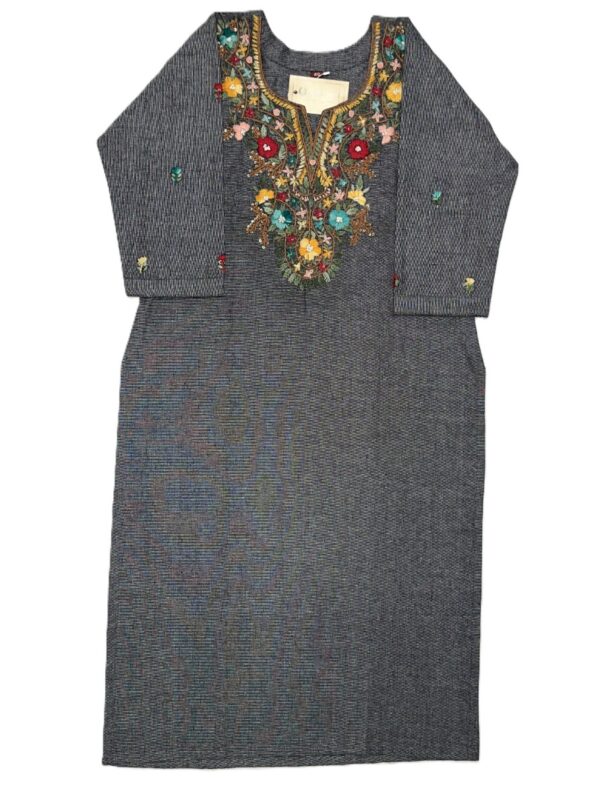 Designer Kurti Linen Fabric with Heavy Handwork