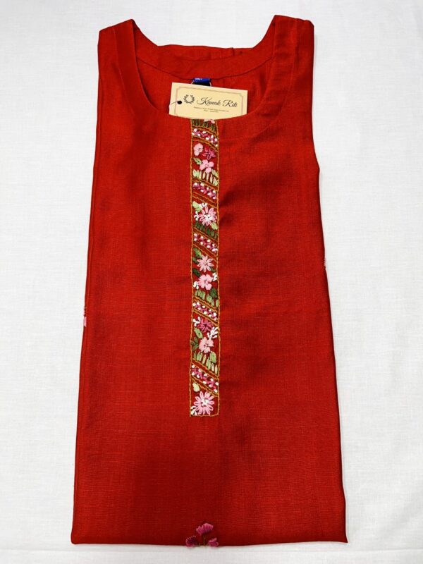 Ethnic Handmade Kurti for Women Floral Satin Stitch