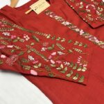 Ethnic Handmade Kurti for Women Floral Satin Stitch