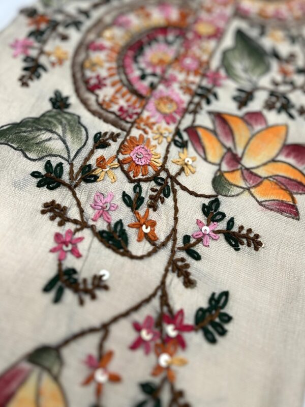 Hand paint and stitched kurta with pant set