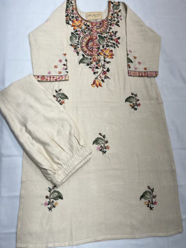 Hand paint and stitched kurta with pant set