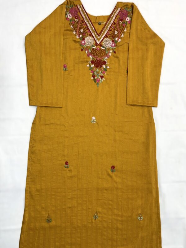 Premium yellow hand work kurti