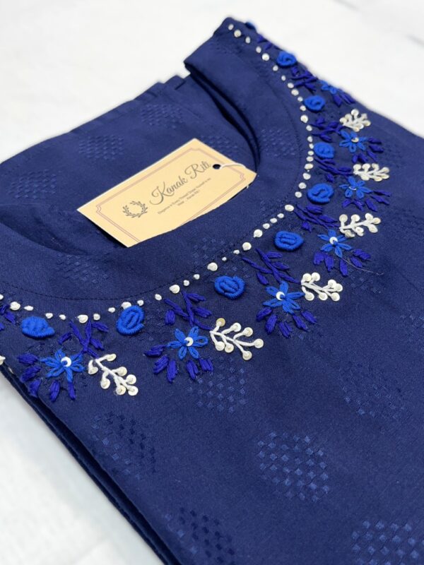 Blue hand stitched kurti