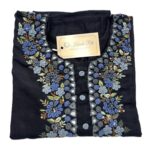 Bullion Knot Stitch Hand Embroidered with Mirror Work Kurti