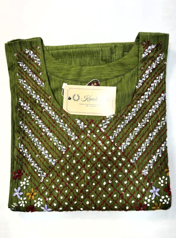 Artisanal Ethnic Wear Hand Embroidered Straight Kurti