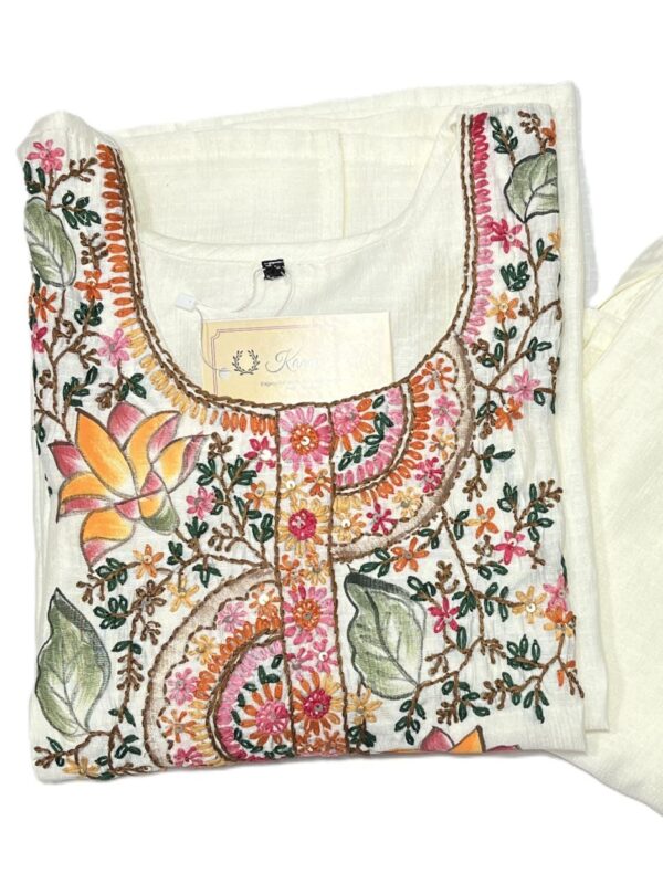 Hand paint and stitched kurta with pant set
