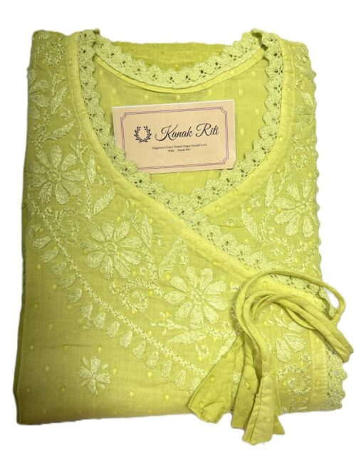 Angrakha Chikankari kurti for women