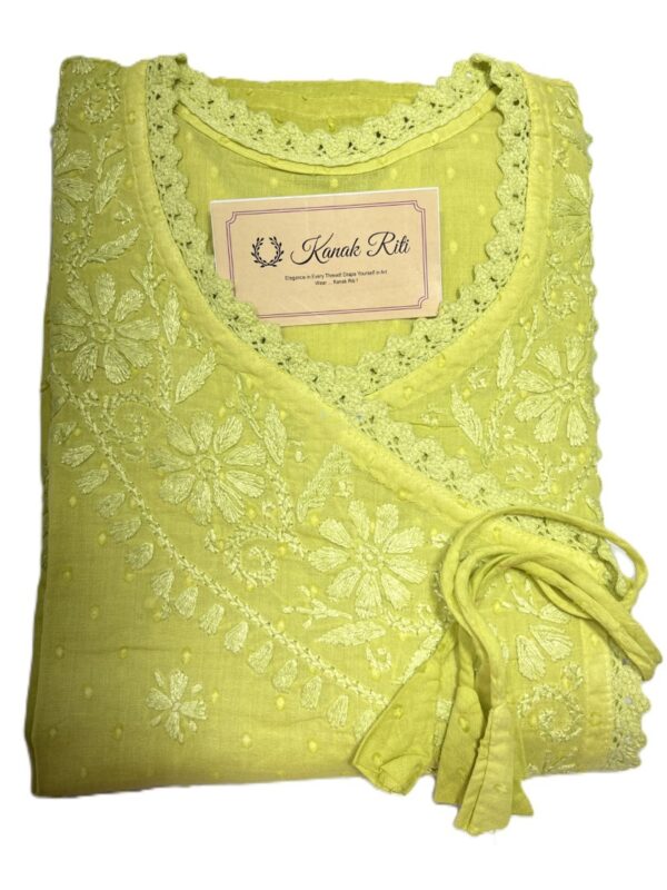 Angrakha Chikankari kurti for women
