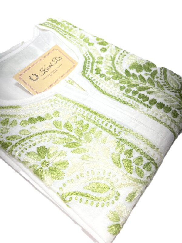White cotton Chikankari kurti for women
