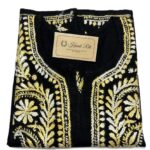Elegant black Chikankari long kurti for women