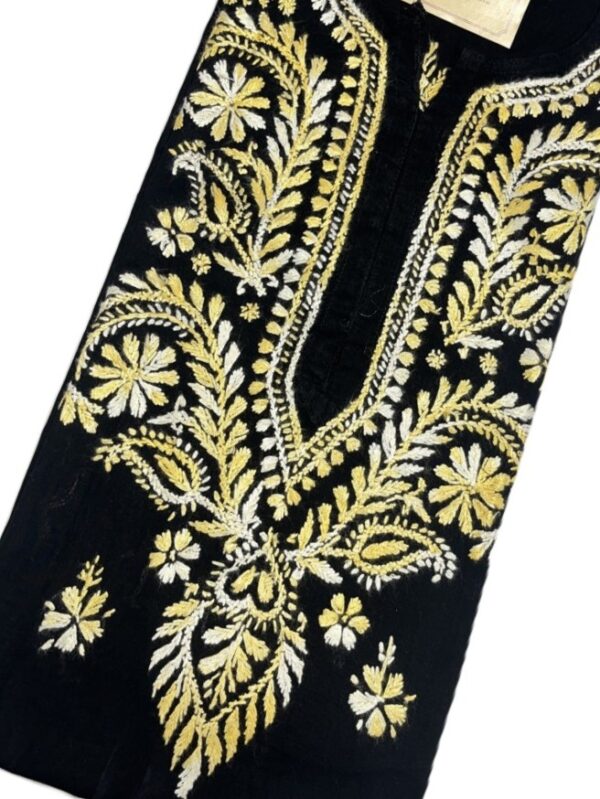 Elegant black Chikankari long kurti for women