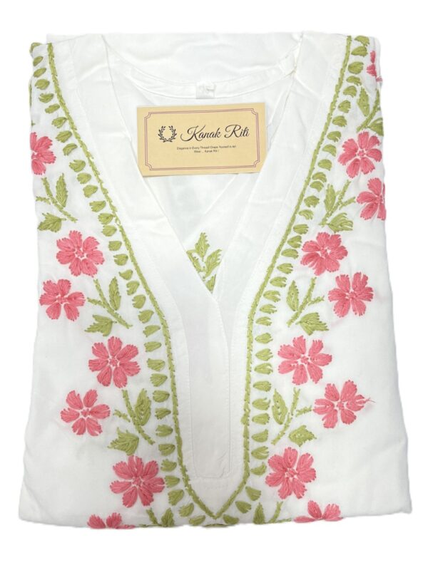 White Chikankari kurti for women
