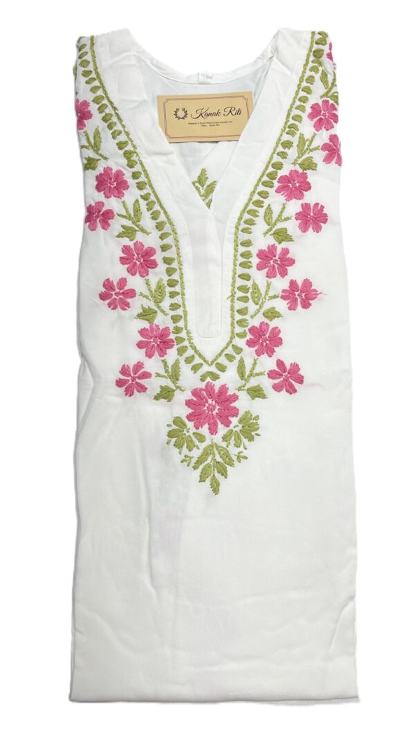 White Chikankari kurti for women