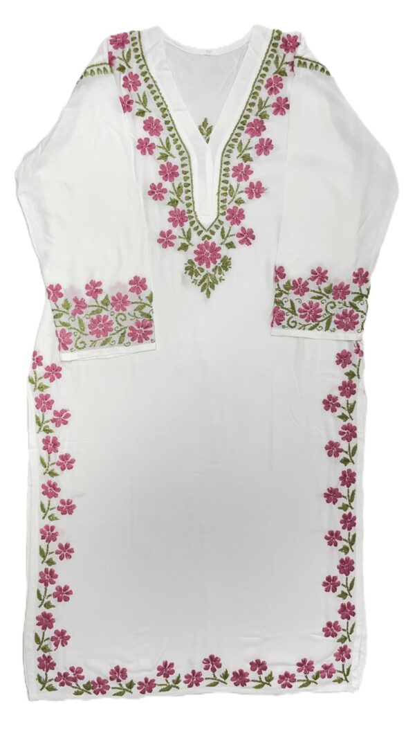 White Chikankari kurti for women
